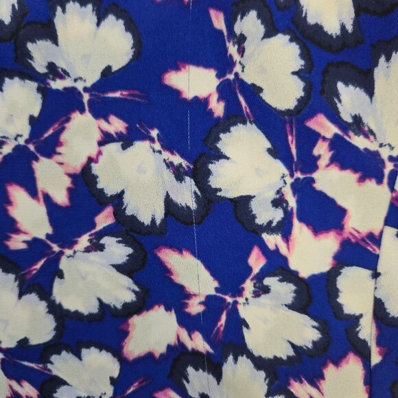 Banana Republic Factory Floral Ruffle Collar Button Down Blouse Size Medium Peti - Picture 7 of 7